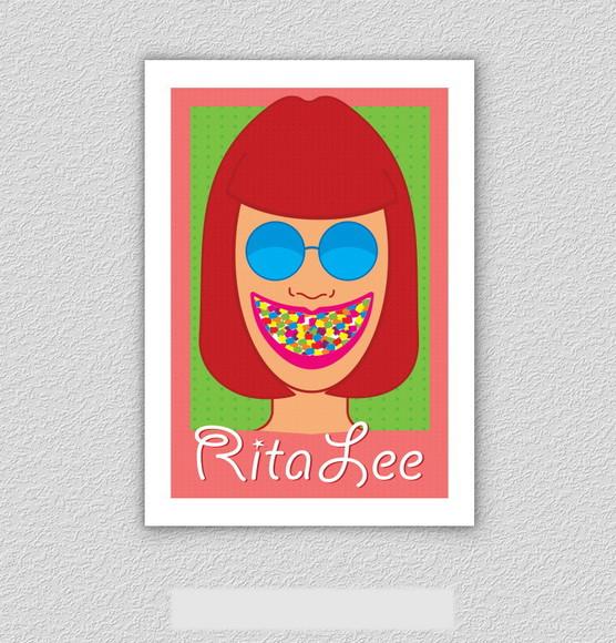 Quadro Pôster A3 c/ Moldura Rita Lee Tutti Frutti 30x42cm