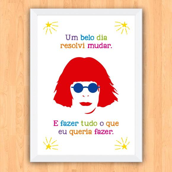 Quadro Pôster A3 c/ Moldura Rita Lee Um Belo Dia 30x42cm