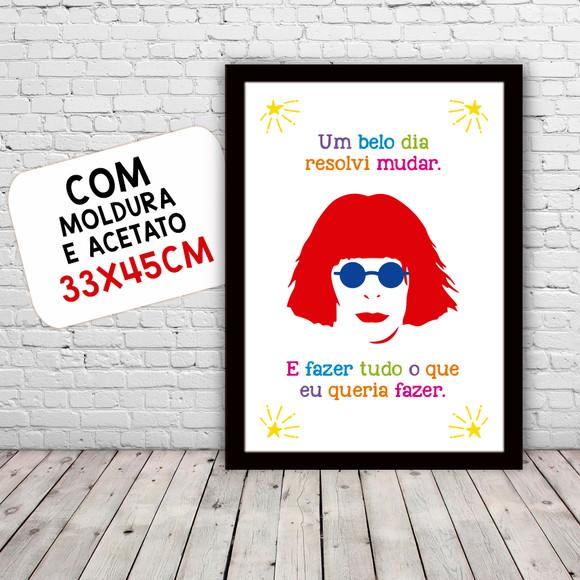 Quadro Pôster A3 c/ Moldura Rita Lee Um Belo Dia 30x42cm