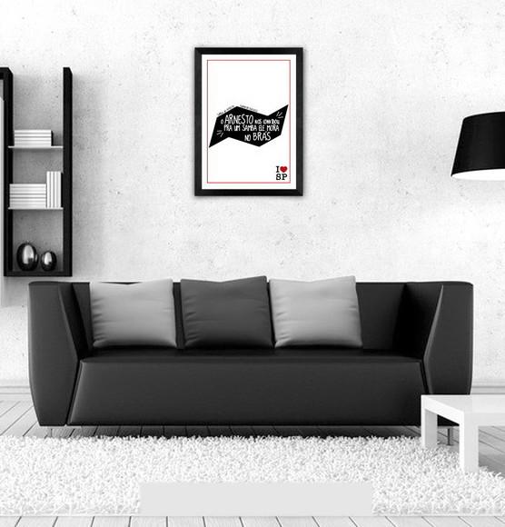 Quadro Pôster A3 c/ Moldura Samba do Arnesto 30x42cm