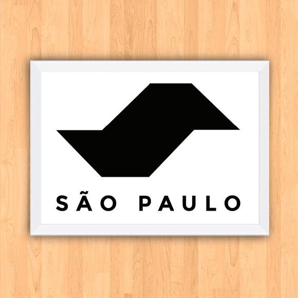 Quadro Pôster A3 c/ Moldura São Paulo Calçada 30x42cm