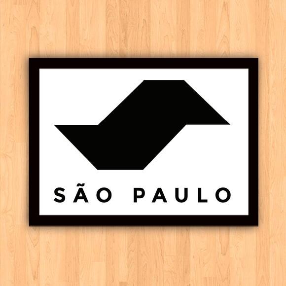 Quadro Pôster A3 c/ Moldura São Paulo Calçada 30x42cm