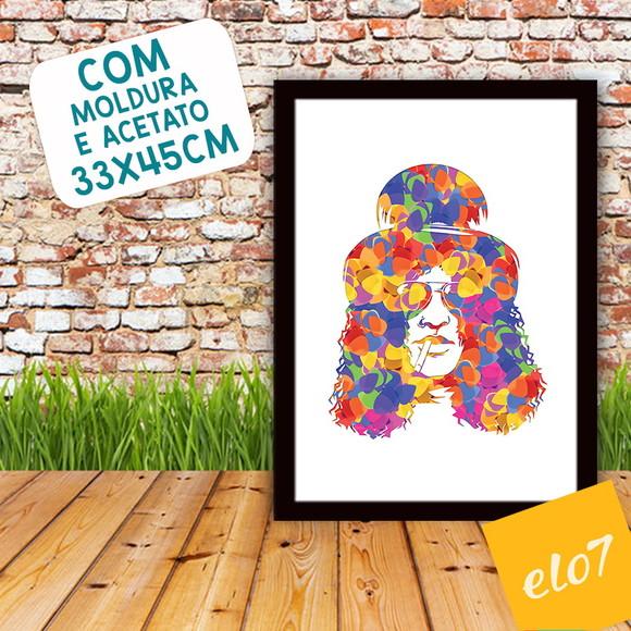 Quadro Pôster A3 c/ Moldura Slash Palhetas Pop Art 30x42cm