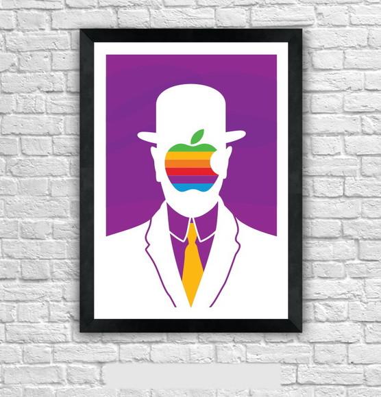Quadro Pôster A3 c/ Moldura Son Of Apple Pop Art 30x42cm