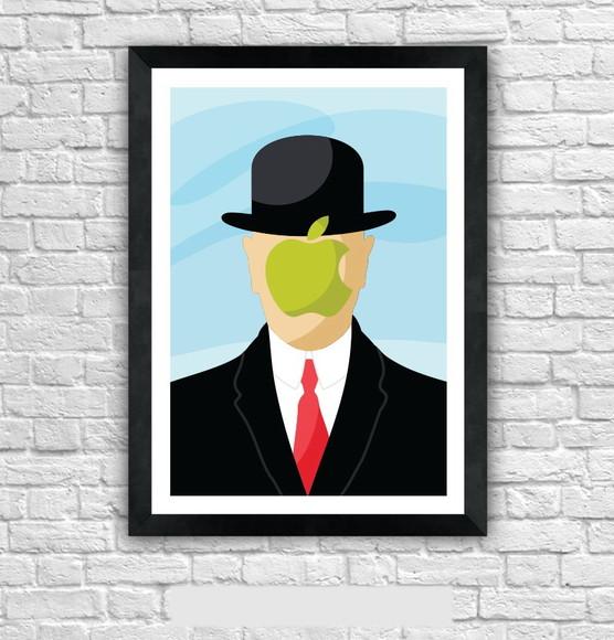 Quadro Pôster A3 c/ Moldura Son Of Apple Pop Art 30x42cm