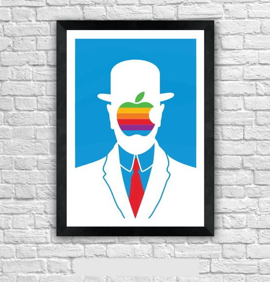 Quadro Pôster A3 c/ Moldura Son Of Apple Pop Art 30x42cm