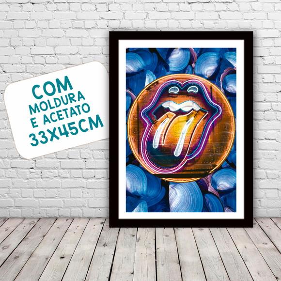 Quadro Pôster A3 c/ Moldura Stones Pop Art 30x42cm