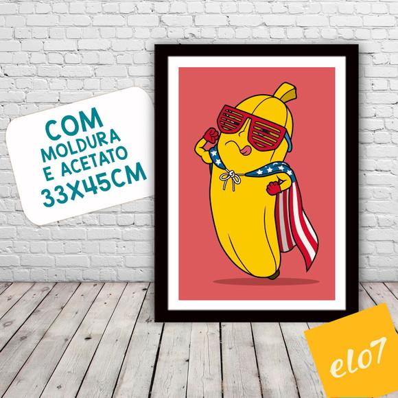 Quadro Pôster A3 c/ Moldura Super Banana 30x42cm