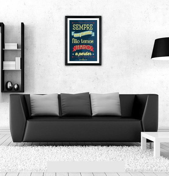 Quadro Pôster A3 c/ Moldura Tempo Perdido Letra 30x42cm