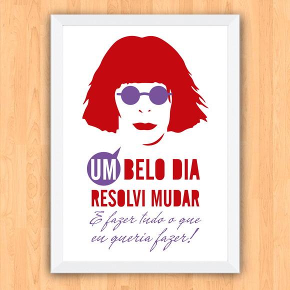 Quadro Pôster A3 c/ Moldura Um Belo Dia Rita Lee 30x42cm