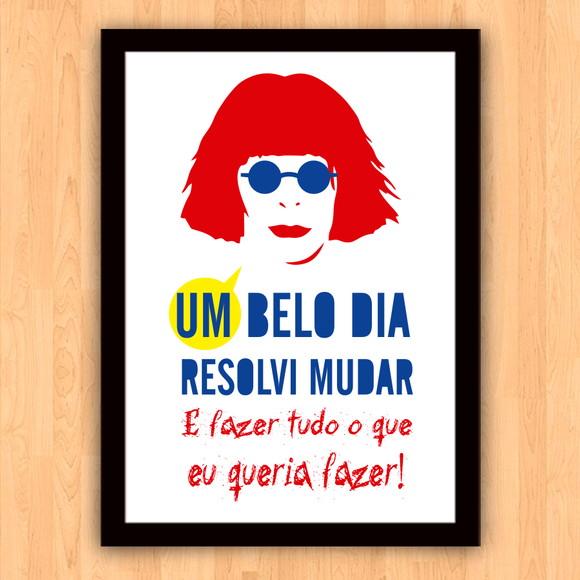 Quadro Pôster A3 c/ Moldura Um Belo Dia Rita Lee 30x42cm