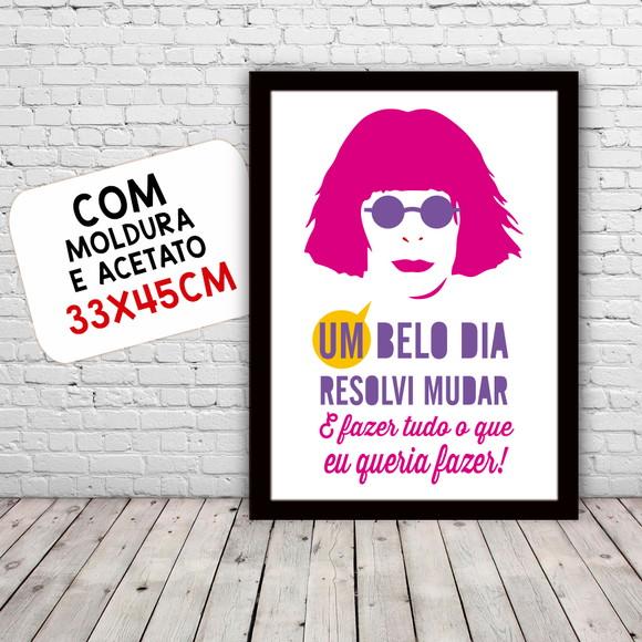 Quadro Pôster A3 c/ Moldura Um Belo Dia Rita Lee 30x42cm