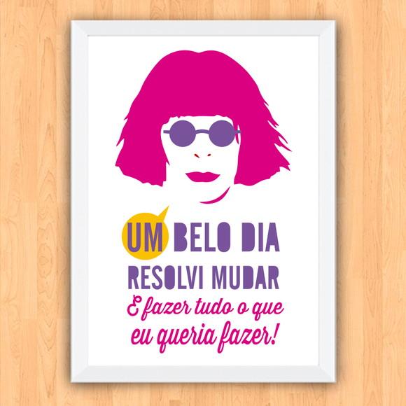 Quadro Pôster A3 c/ Moldura Um Belo Dia Rita Lee 30x42cm
