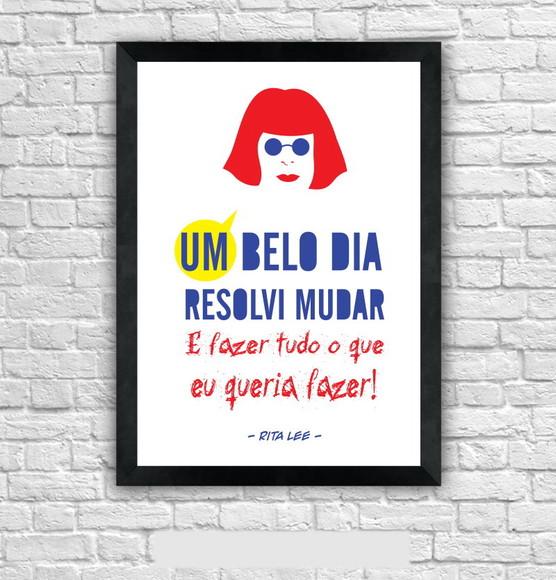 Quadro Pôster A3 c/ Moldura Um Belo Dia Rita Lee 30x42cm