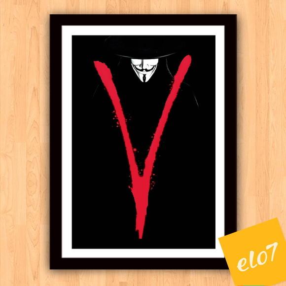 Quadro Pôster A3 c/ Moldura V de Vingança 30x42cm