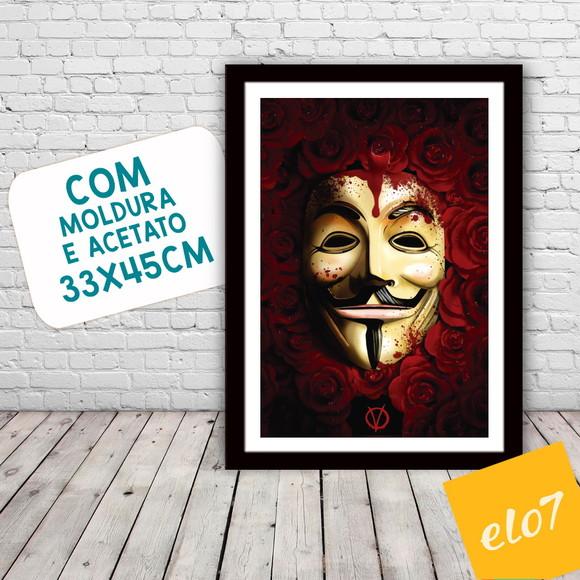 Quadro Pôster A3 c/ Moldura V de Vingança 30x42cm