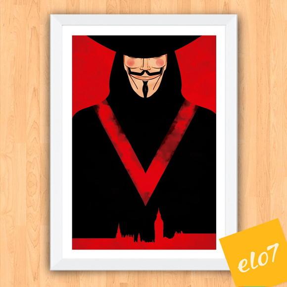 Quadro Pôster A3 c/ Moldura V de Vingança 30x42cm