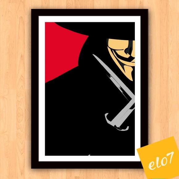 Quadro Pôster A3 c/ Moldura V de Vingança 30x42cm