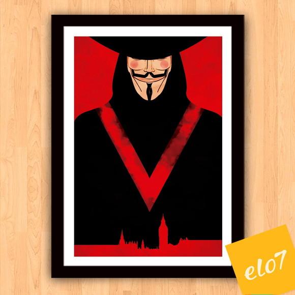 Quadro Pôster A3 c/ Moldura V de Vingança 30x42cm