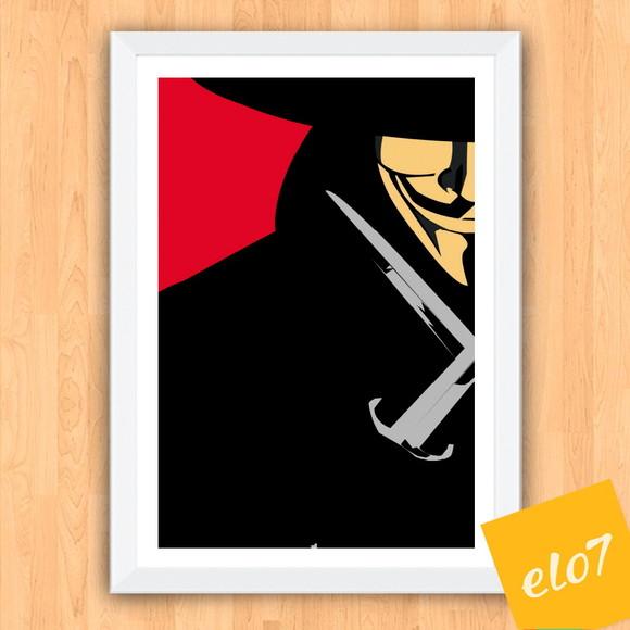 Quadro Pôster A3 c/ Moldura V de Vingança 30x42cm