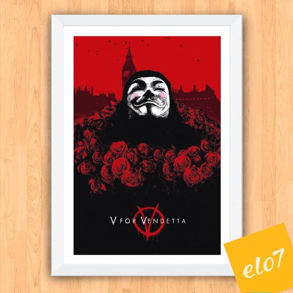 Quadro Pôster A3 c/ Moldura V de Vingança 30x42cm