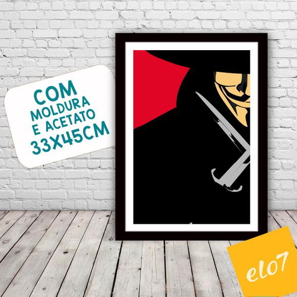 Quadro Pôster A3 c/ Moldura V de Vingança 30x42cm