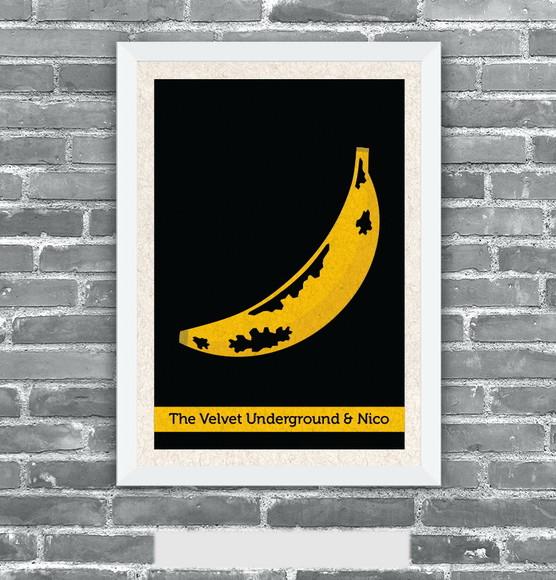 Quadro Pôster A3 c/ Moldura Velvet Underground Pixel 30x42cm
