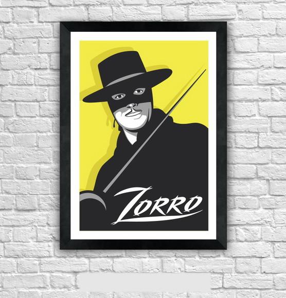 Quadro Pôster A3 c/ Moldura Zorro 60 30x42cm