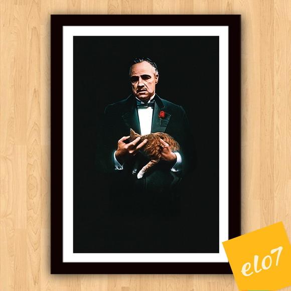 Quadro Pôster A3 c/ o Poderoso Chefão 30x42cm