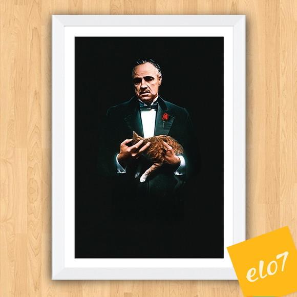 Quadro Pôster A3 c/ o Poderoso Chefão 30x42cm