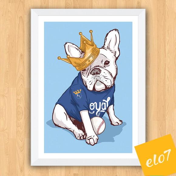 Quadro Pôster A3 Moldura French Bulldog 30x42cm