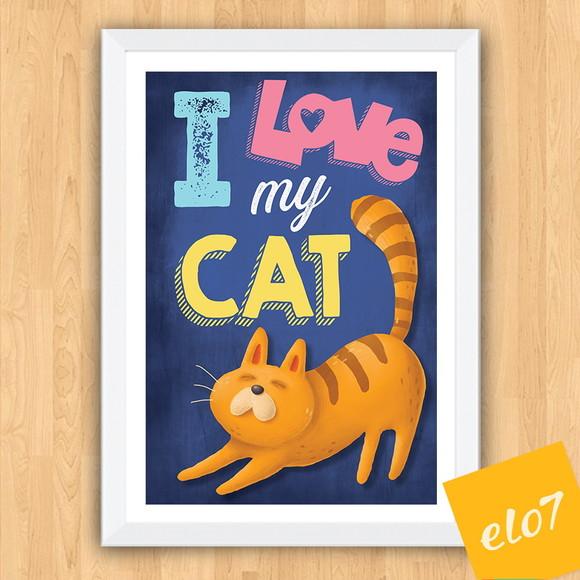 Quadro Pôster A3 Moldura I Love Meu Pet 30x42cm