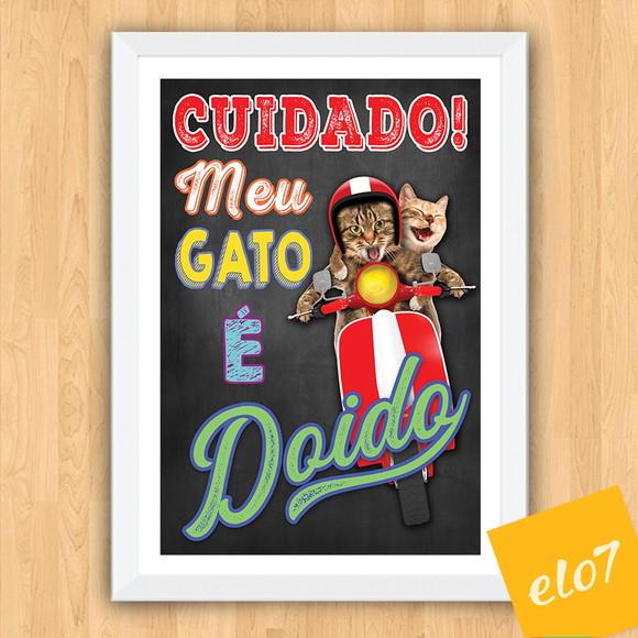 Quadro Pôster A3 Moldura Meu Pet Frases Engraçadas 30x42cm