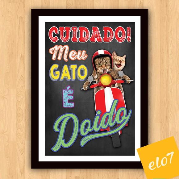 Quadro Pôster A3 Moldura Meu Pet Frases Engraçadas 30x42cm