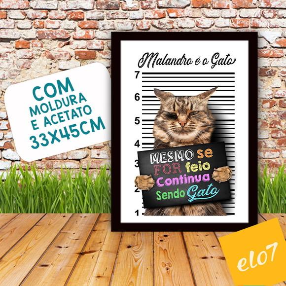 Quadro Pôster A3 Moldura Meu Pet Frases Engraçadas 30x42cm