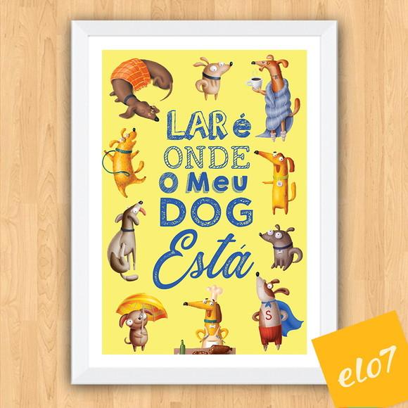Quadro Pôster A3 Moldura Meu Pet Frases Engraçadas 30x42cm