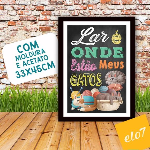 Quadro Pôster A3 Moldura Meu Pet Frases Engraçadas 30x42cm