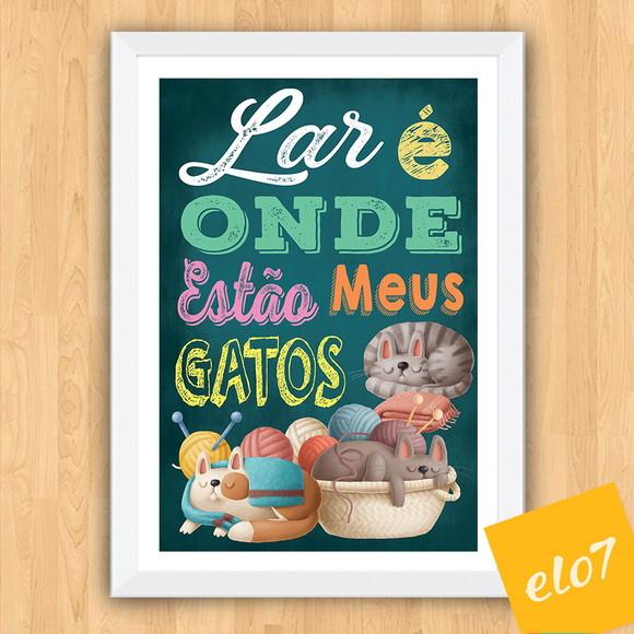 Quadro Pôster A3 Moldura Meu Pet Frases Engraçadas 30x42cm