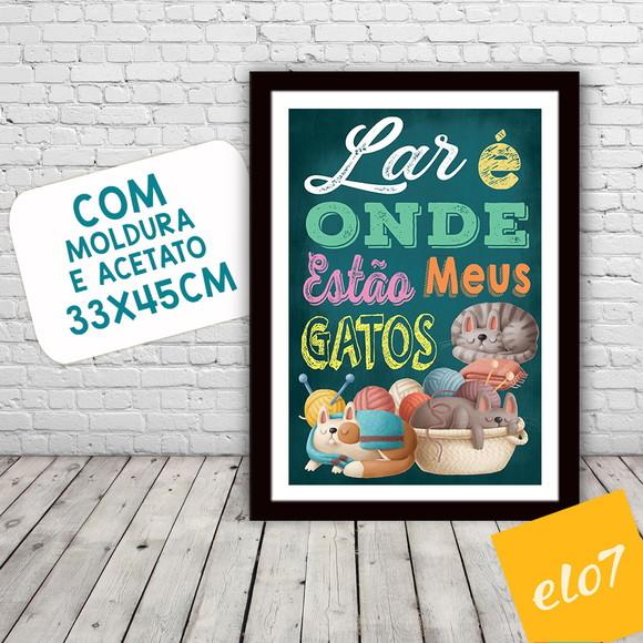 Quadro Pôster A3 Moldura Meu Pet Frases Engraçadas 30x42cm