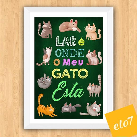 Quadro Pôster A3 Moldura Meu Pet Frases Engraçadas 30x42cm