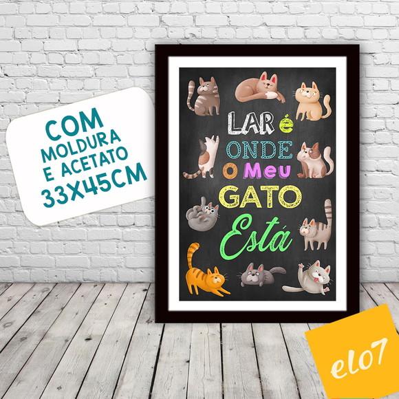 Quadro Pôster A3 Moldura Meu Pet Frases Engraçadas 30x42cm