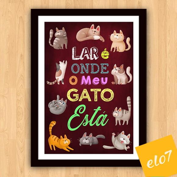 Quadro Pôster A3 Moldura Meu Pet Frases Engraçadas 30x42cm