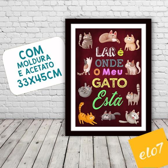 Quadro Pôster A3 Moldura Meu Pet Frases Engraçadas 30x42cm