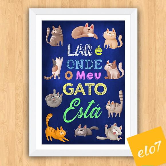 Quadro Pôster A3 Moldura Meu Pet Frases Engraçadas 30x42cm