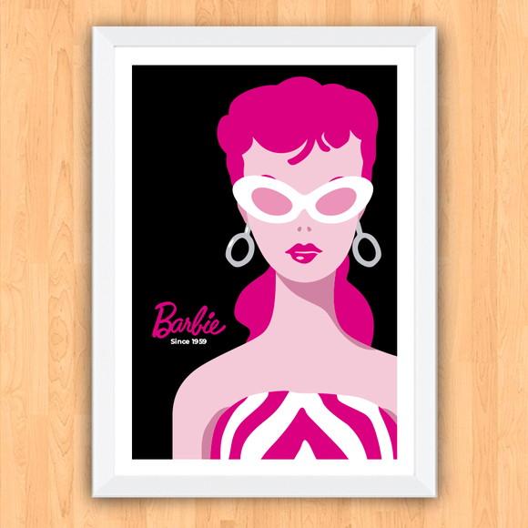 Quadro Pôster c/ Moldura A3 30x42cm Barbie Pop Art