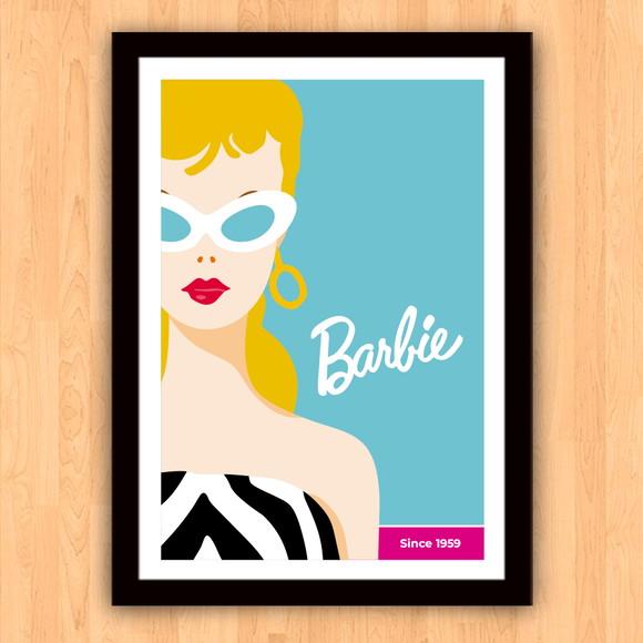 Quadro Pôster c/ Moldura A3 30x42cm Barbie Pop Art