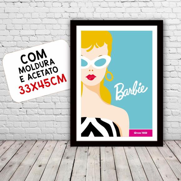 Quadro Pôster c/ Moldura A3 30x42cm Barbie Pop Art