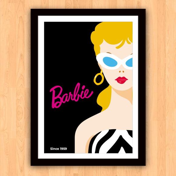 Quadro Pôster c/ Moldura A3 30x42cm Barbie Pop Art