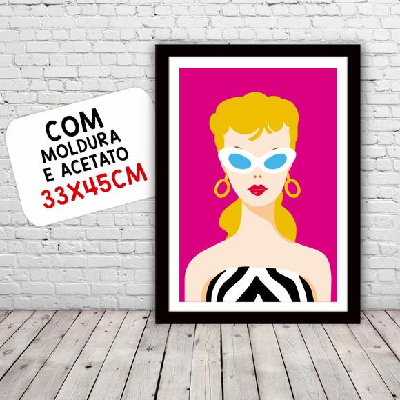 Quadro Pôster c/ Moldura A3 30x42cm Barbie Pop Art