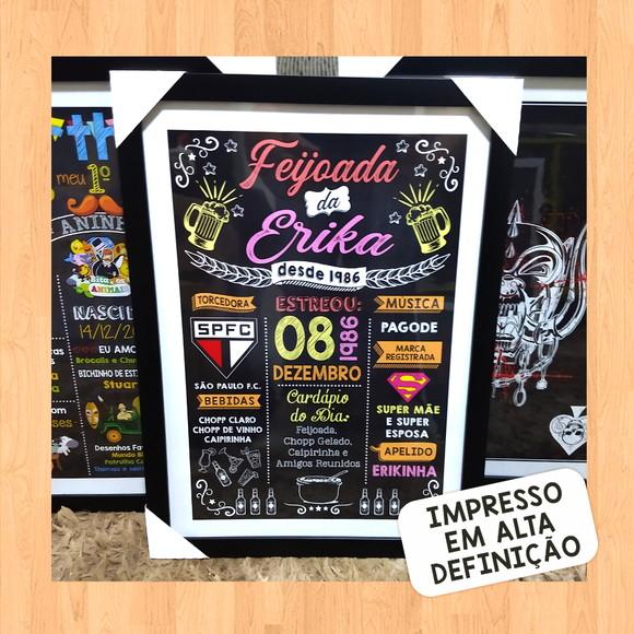 Quadro Poster c/ Moldura Aniversário 15 Anos A3 Menino